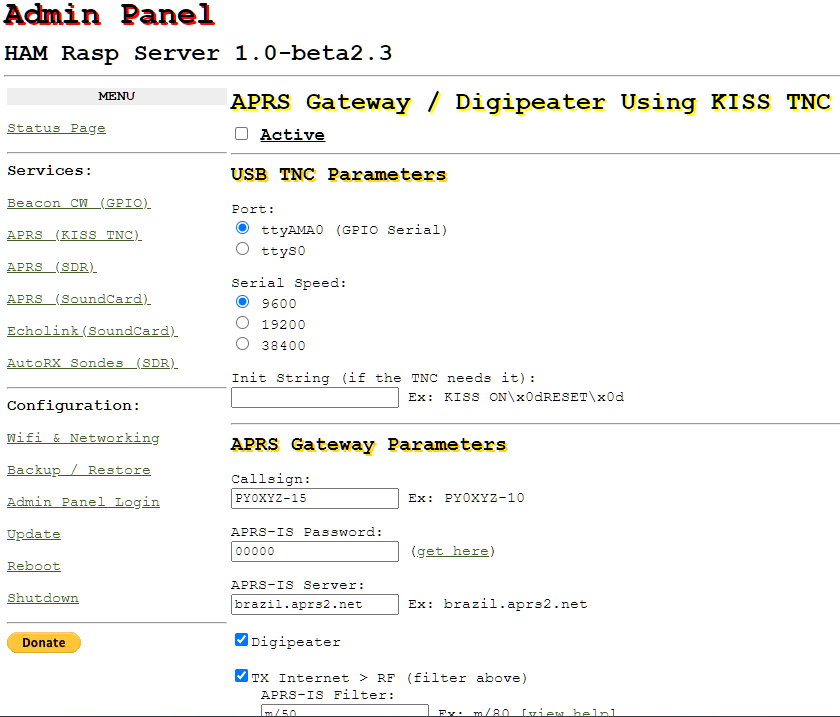 HAM树莓派服务器—支持APRS、Echolink、SVXLink、Beacon CW